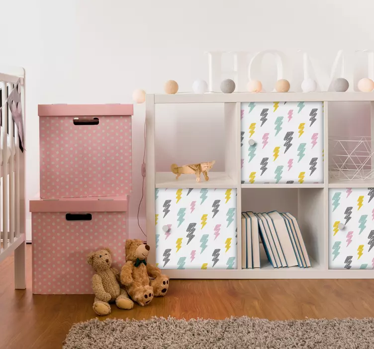 Colorful Lightning Shapes wall stickers for kids - TenStickers