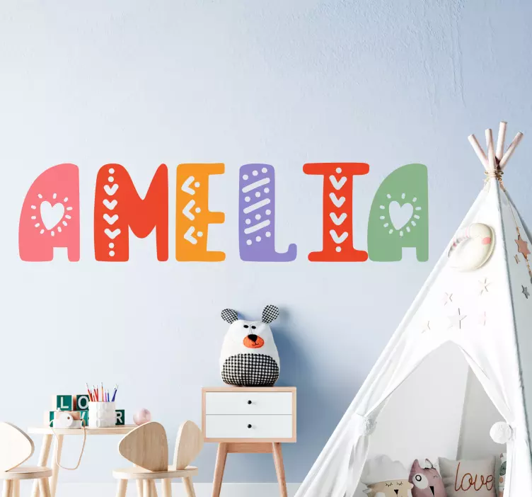 Colorful Name Display wall stickers for kids - TenStickers