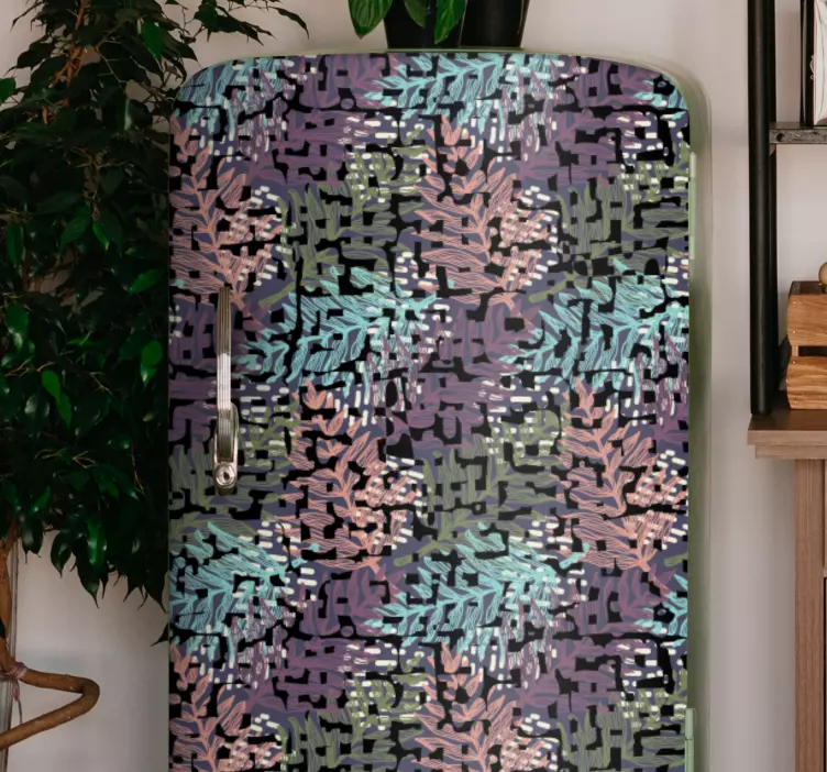 Colorful original splashy flora fridge sticker - TenStickers