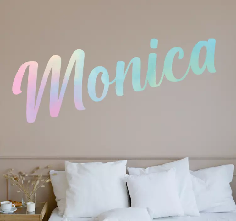 Colorful rainbow girl name wall decal - TenStickers