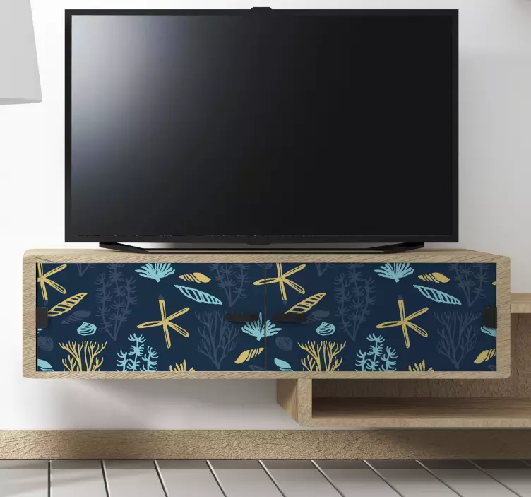Colorful sea bottom design furniture sticker - TenStickers