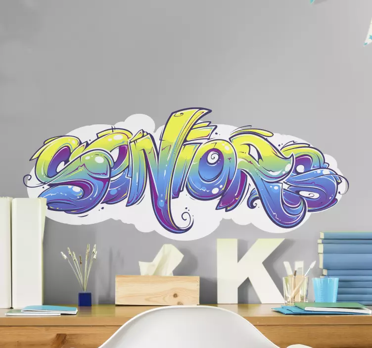 Colorful senior location wall sticker - TenStickers