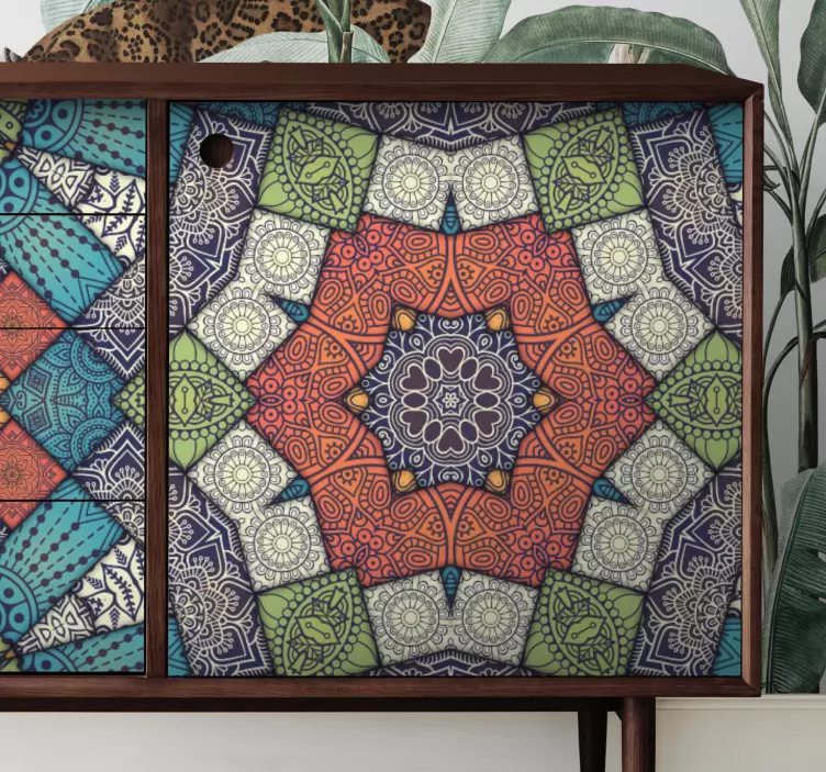 Colorful tile like square  furniture sticker - TenStickers