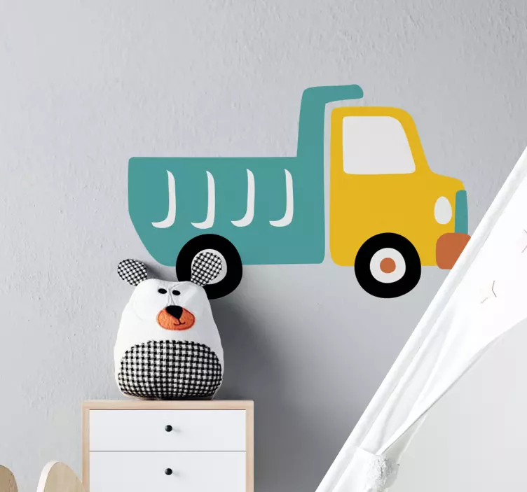 Colorful truck figure illustration wall art - TenStickers