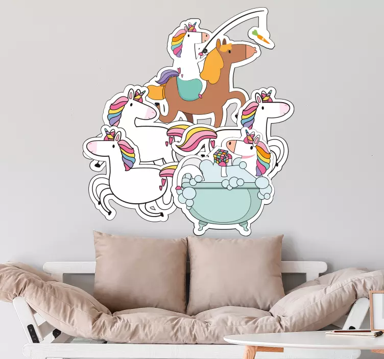 Colorful Unicorn Collection wall stickers for kids - TenStickers