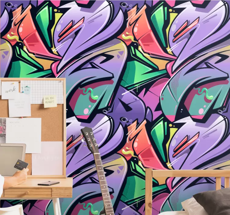 Colourful graffiti art vinyl print sticker - TenStickers