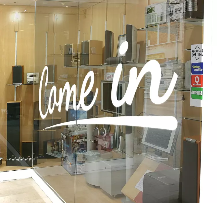 Welcoming Come In Sign Sticker - TenStickers