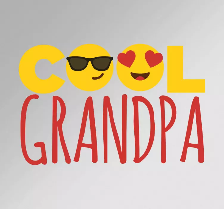 Cool Grandpa with Emojis wall decal quotes - TenStickers