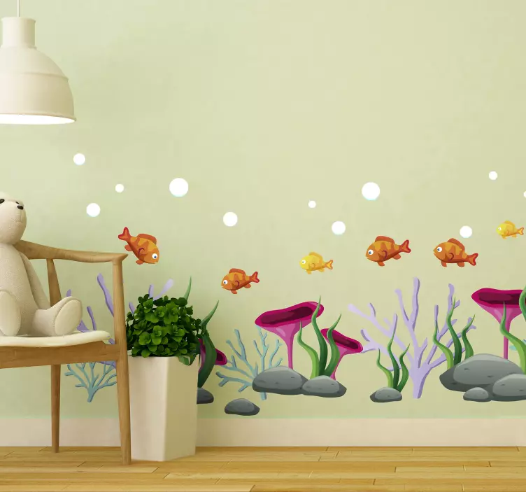 Coral reef fish wall sticker for kids - TenStickers