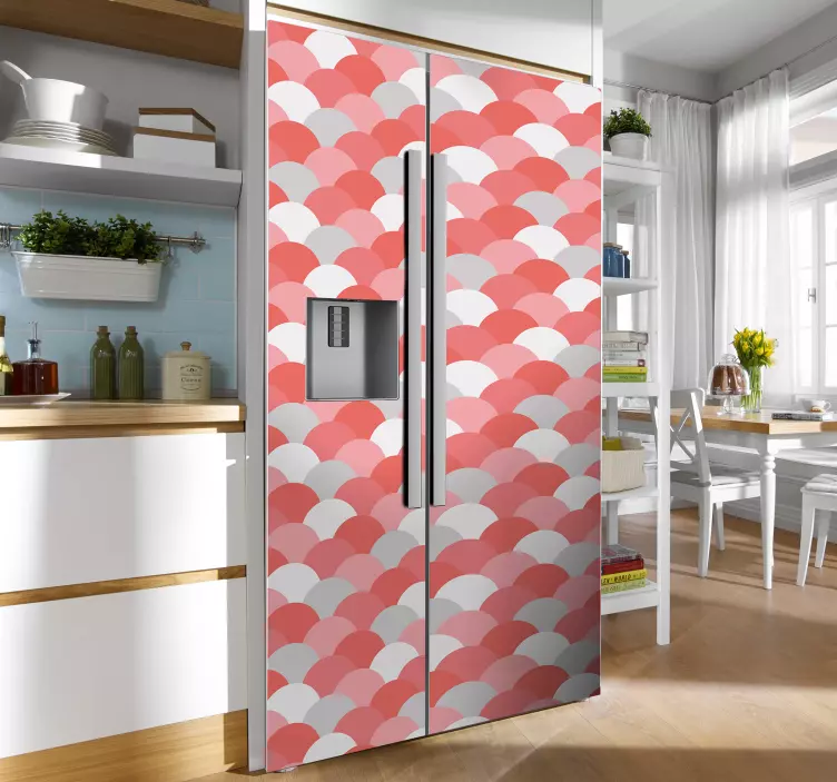 coral scales fridge sticker - TenStickers