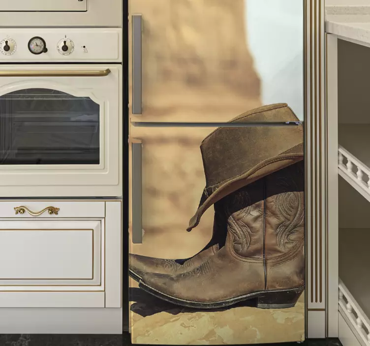 Cowboy boots fridge sticker - TenStickers
