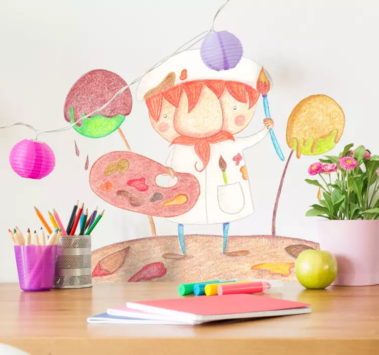 Creative Cartoon Artist wall stickers for kids - TenStickers