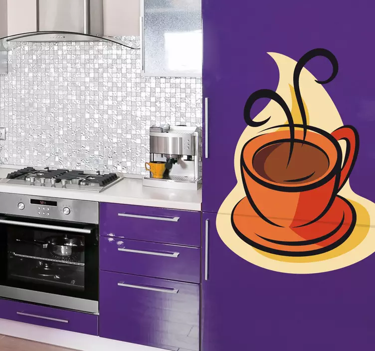 Cup of Hot Coffee Wall Sticker - TenStickers