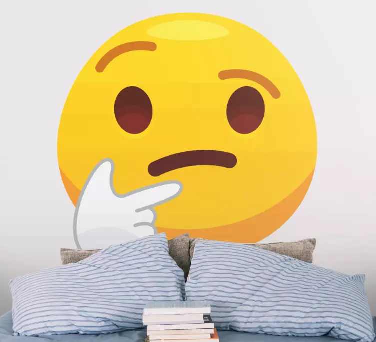 Curious emoji design  wall sticker - TenStickers