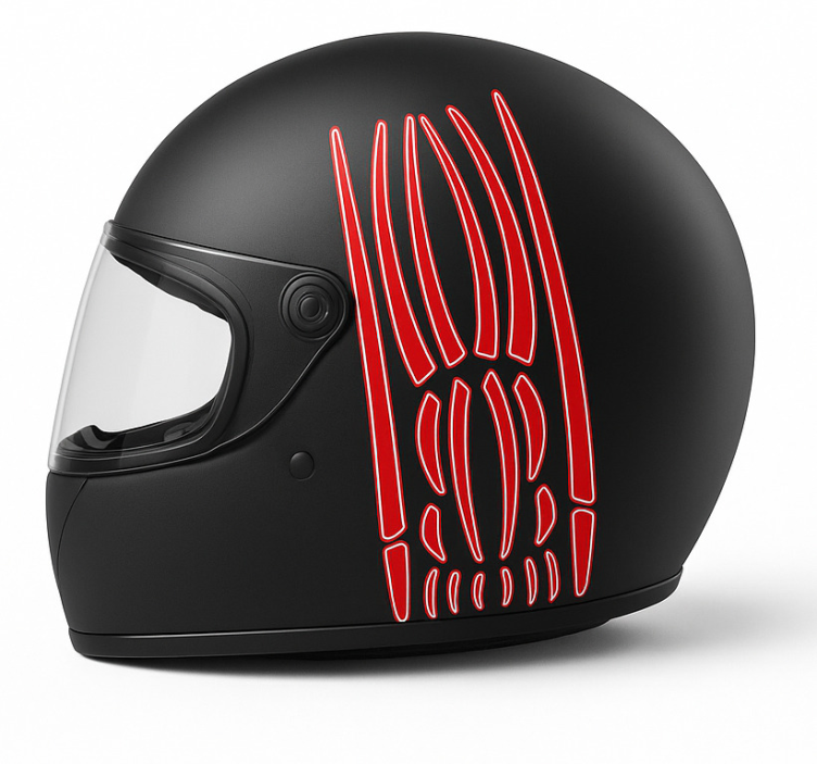 Curved red stripes bike sticker - TenStickers