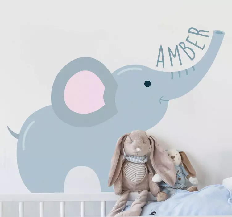 CUSTOM ELEPHANT NAME DESIGN wall sticker - TenStickers
