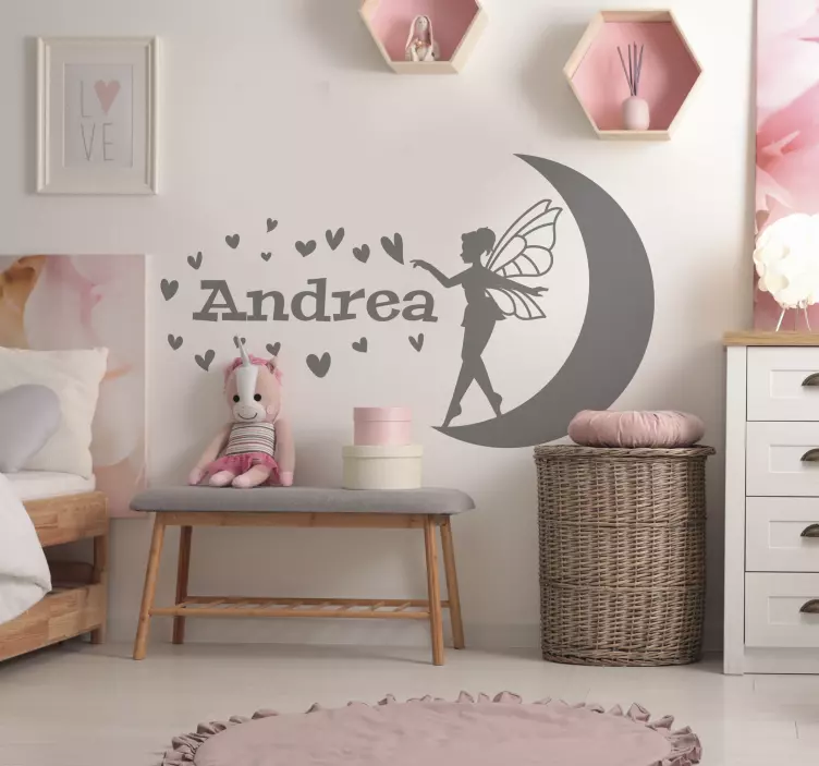 Custom fairy spreading love name sticker - TenStickers