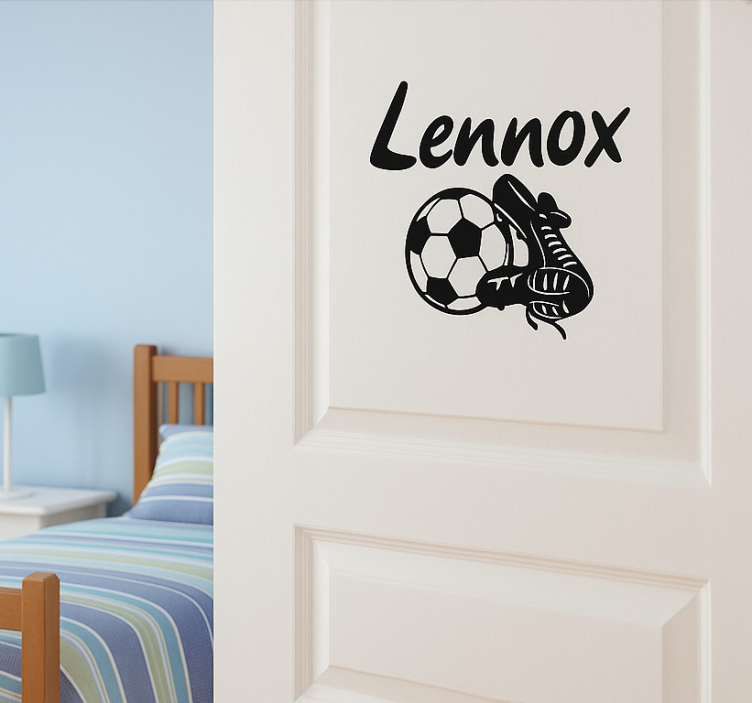 Customized football name label door sticker - TenStickers