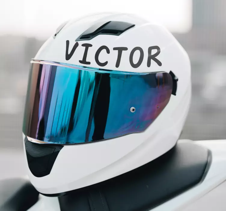 Custom name motorcycle helmet sticker - TenStickers