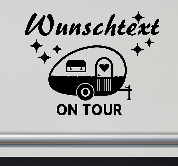 "Custom" on tour  camper decal - TenStickers