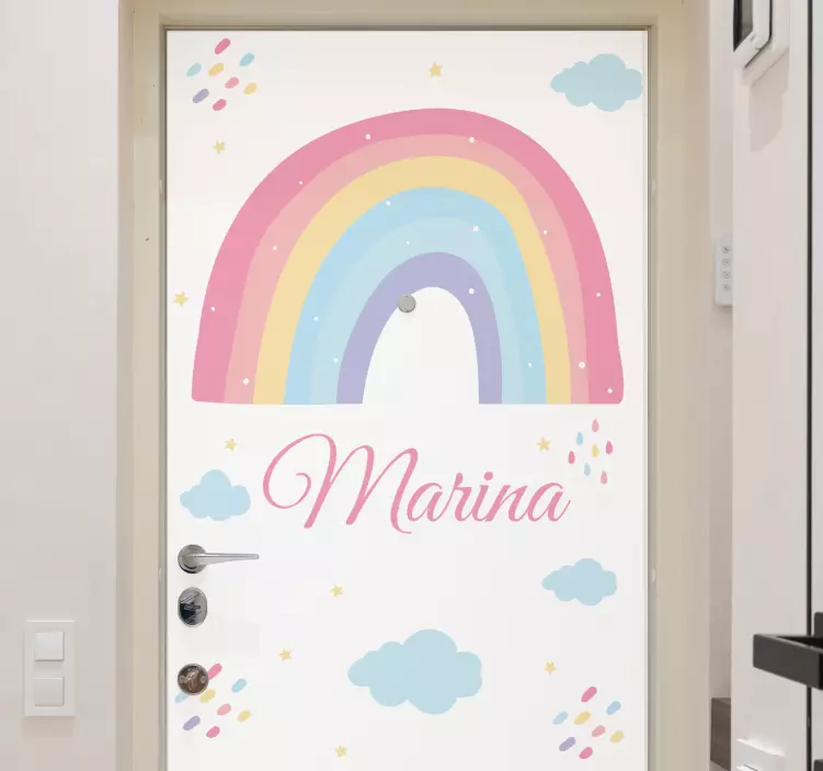 Custom Rainbow Decor door sticker - TenStickers