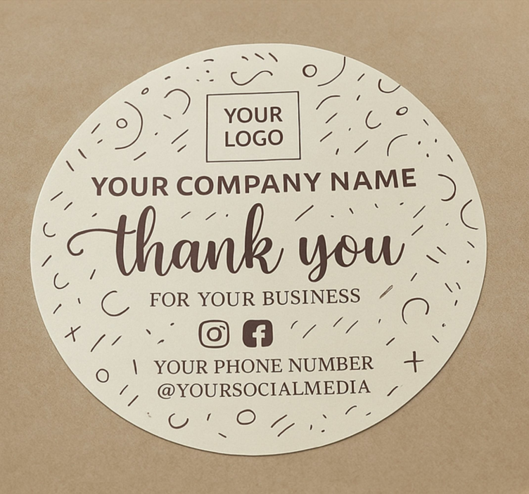 Custom thank you for your business object sticker - TenStickers