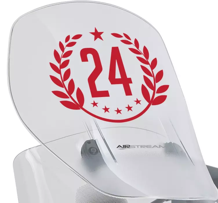 Customisable Laurel Number Sticker - TenStickers