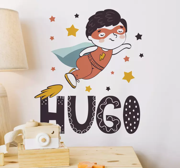 Customizable superhero name superhero sticker - TenStickers