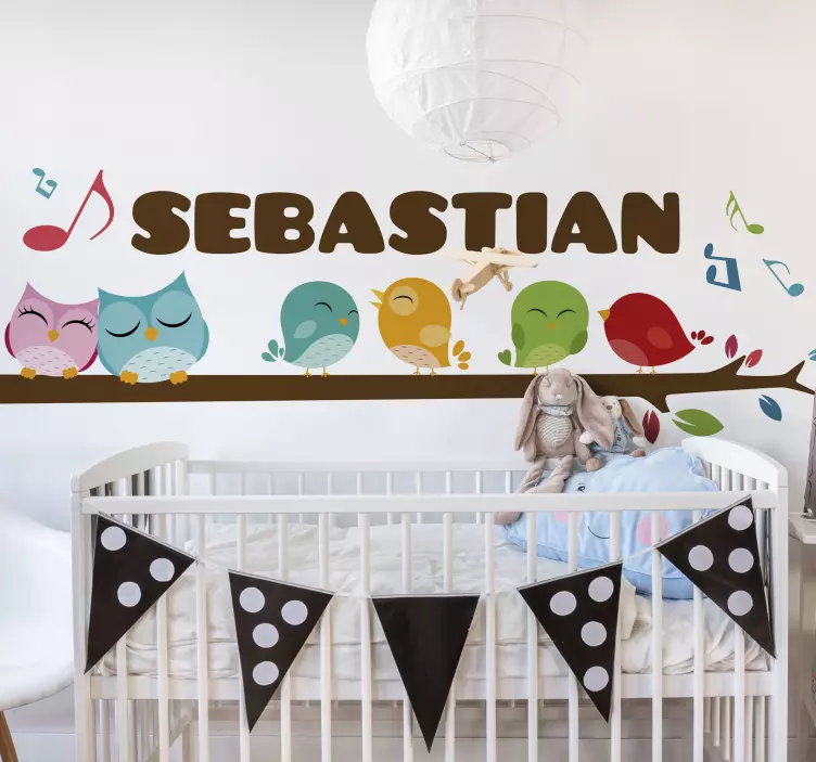 Customized Colorful Birds wall stickers for kids - TenStickers