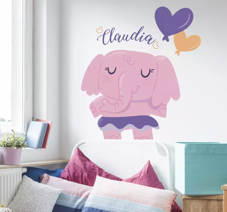 Customized Cute Elephant wall stickers for kids - TenStickers