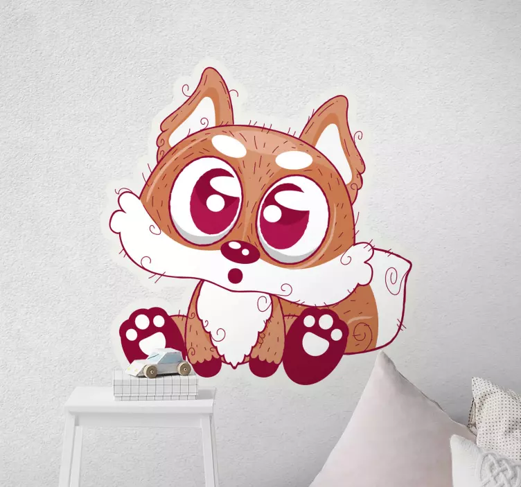 Cute anime fox wild animal decal - TenStickers