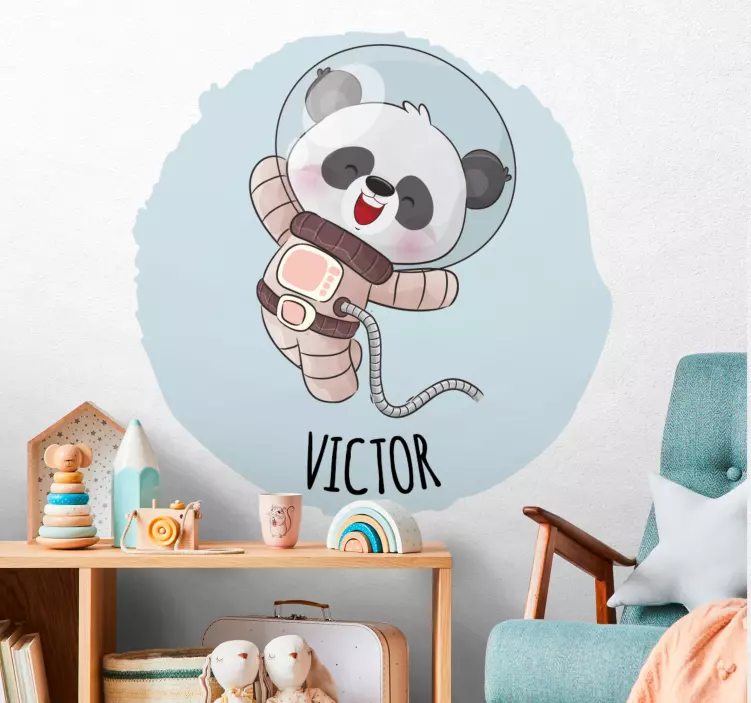 Cute Astronaut Panda wall stickers for kids - TenStickers