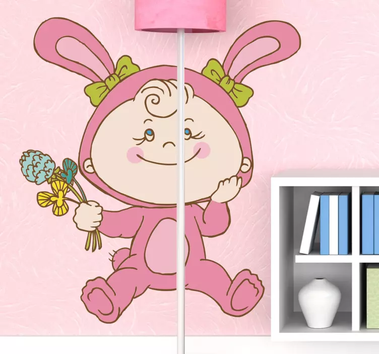 Cute Bunny Baby wall stickers for kids - TenStickers