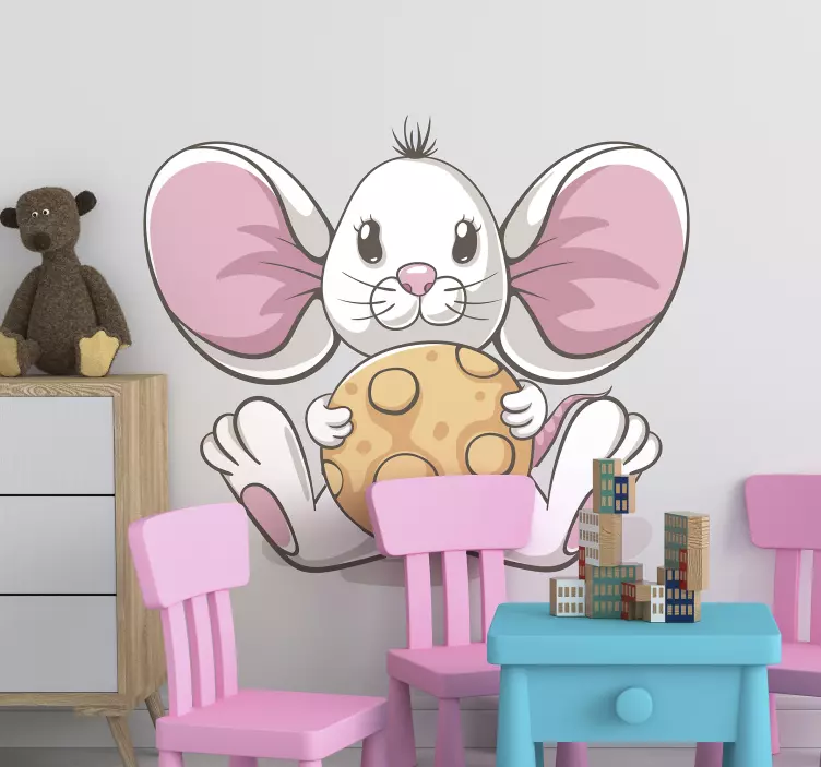 Cute Bunny Delight wall stickers for kids - TenStickers