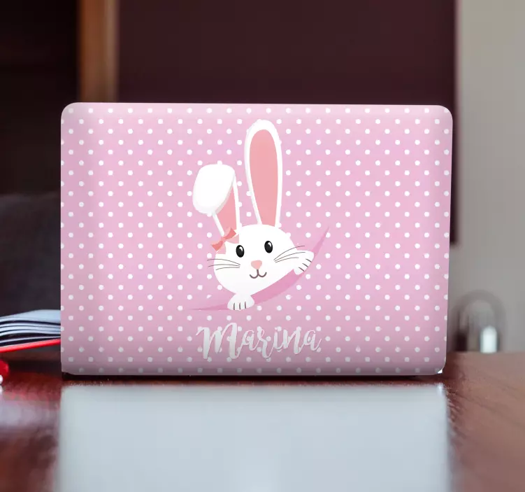 Cute Bunny Face laptop skin - TenStickers