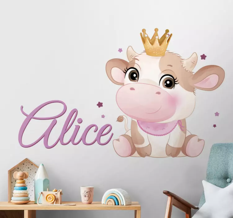 Cute Cow Character wall stickers for kids - TenStickers