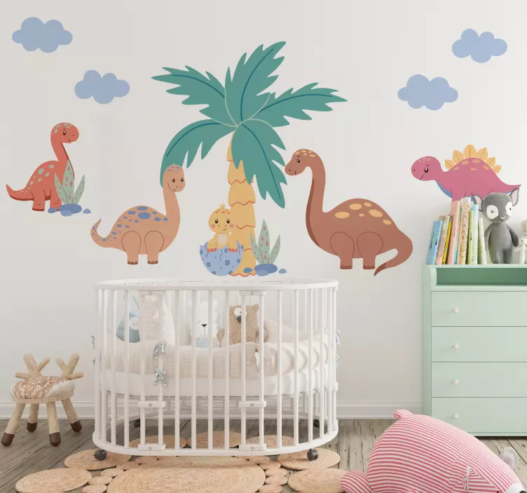 Cute Dinosaurs Kids Room Wall Decal - TenStickers