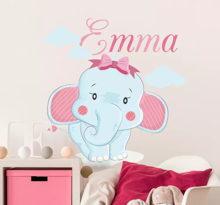 Cute Elephant Character wall stickers for kids - TenStickers
