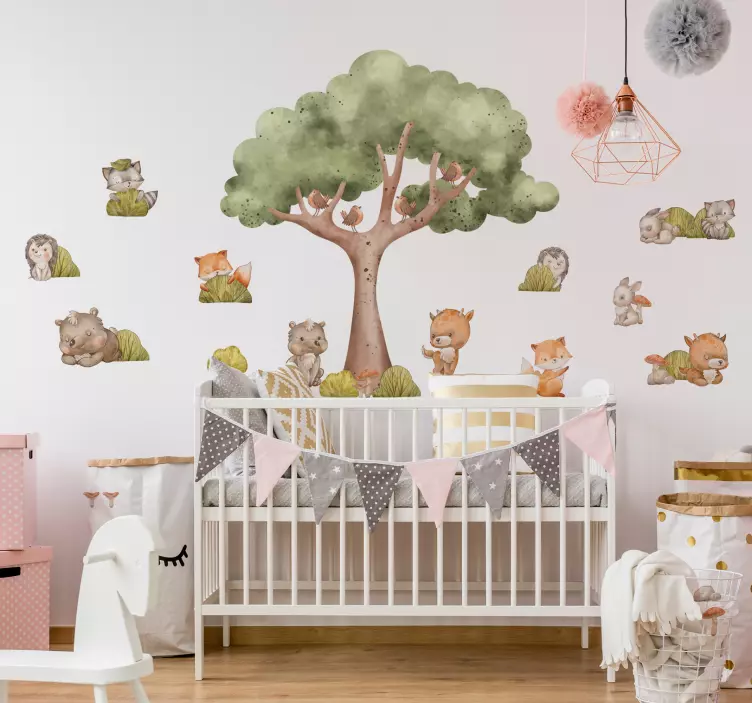 Cute Forest Animals Kids Room Wall Decal - TenStickers