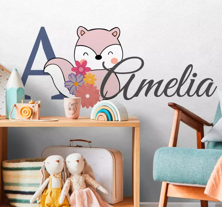 Cute Fox Design wall stickers for kids - TenStickers