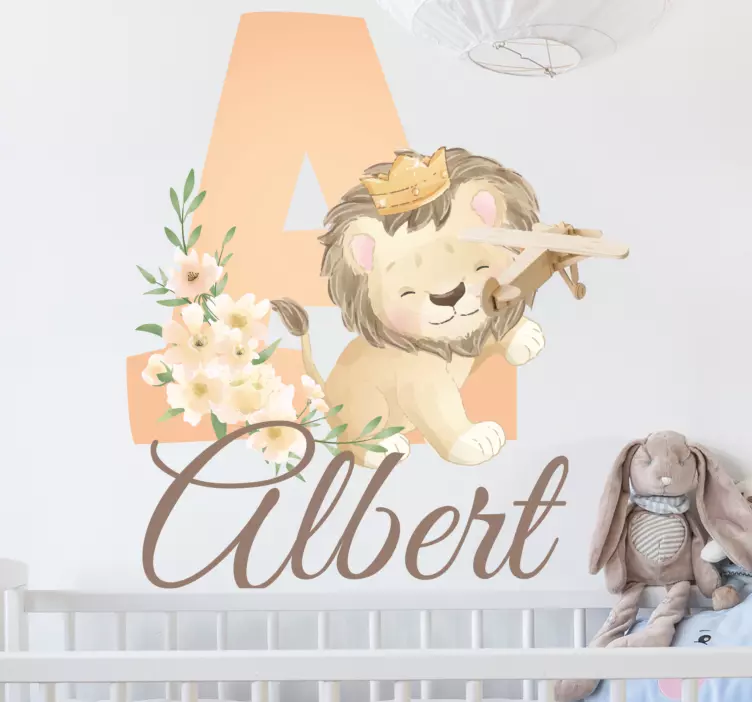 Cute Lion Illustration wall stickers for kids - TenStickers