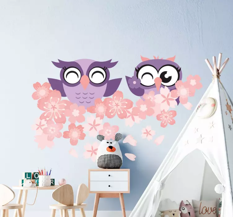 Cute Owl Friends wall stickers for kids - TenStickers