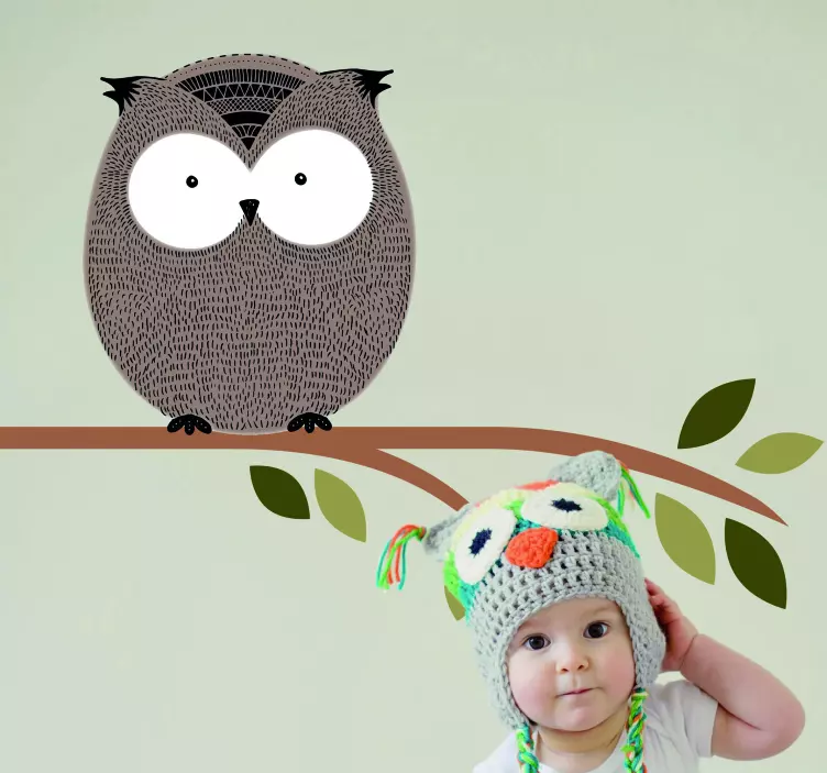 Cute Owl Illustration wall stickers for kids - TenStickers