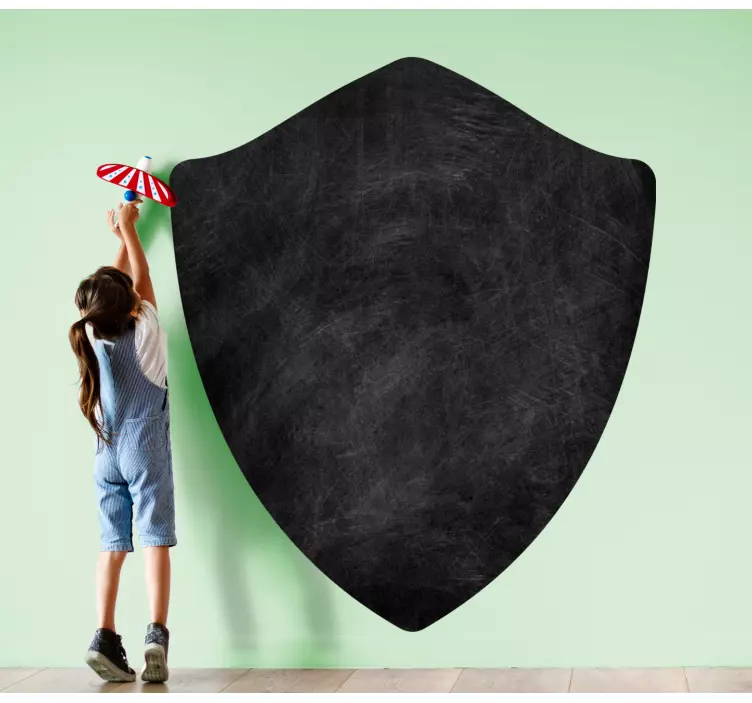 Cute Shield Icon silhouette write on sticker - TenStickers