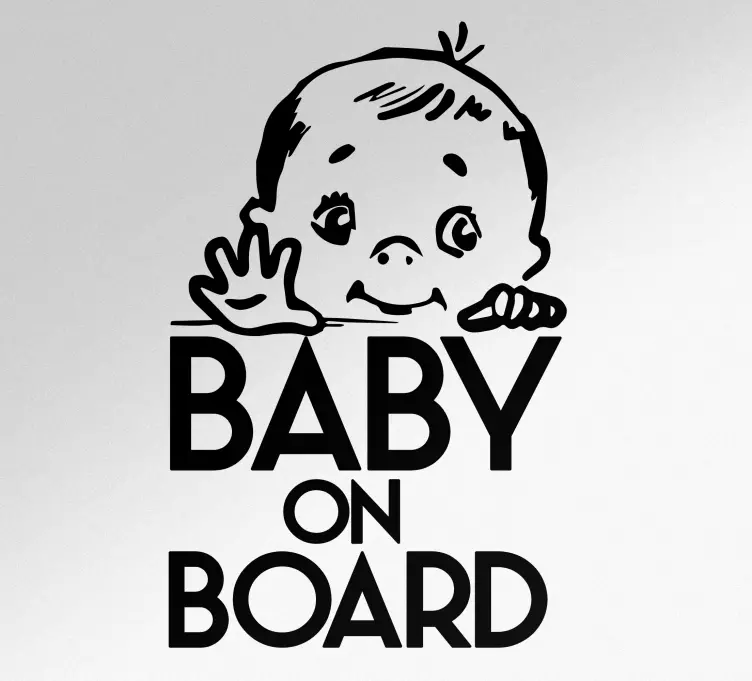 Cute smiling kid baby on board sticker - TenStickers