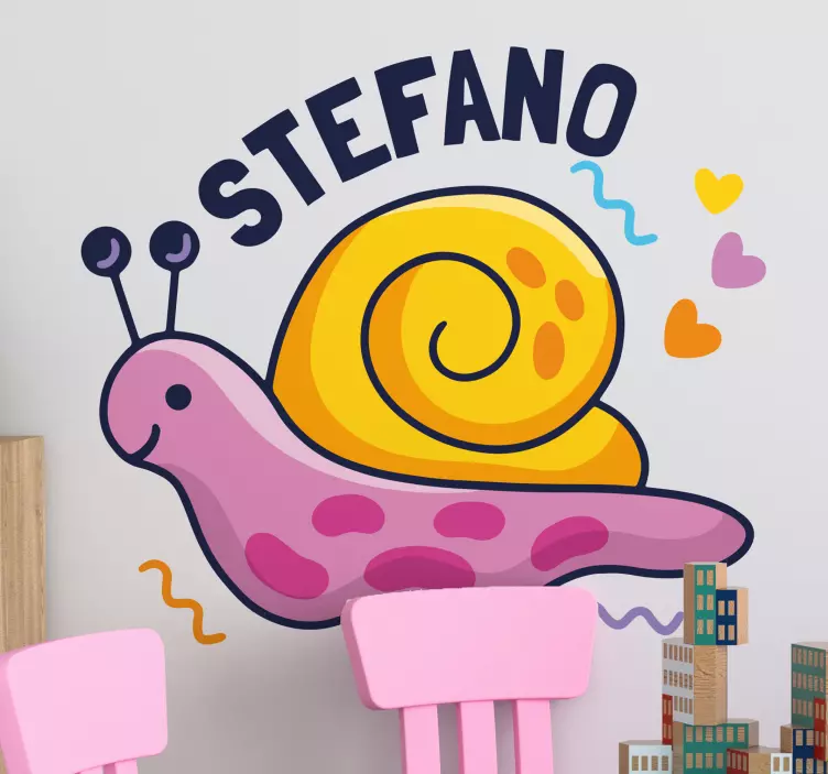 Cute Snail Character pet wall sticker - TenStickers
