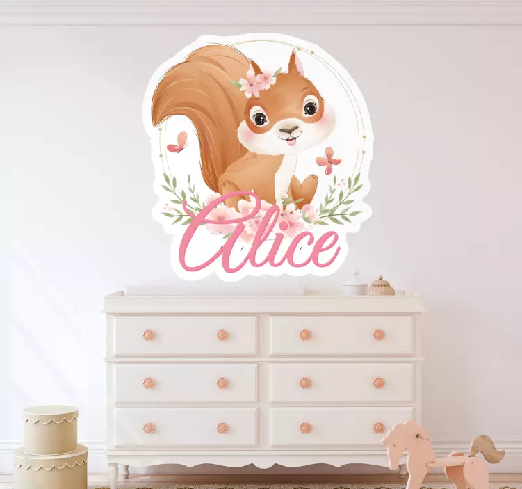 Cute Squirrel Character wall stickers for kids - TenStickers
