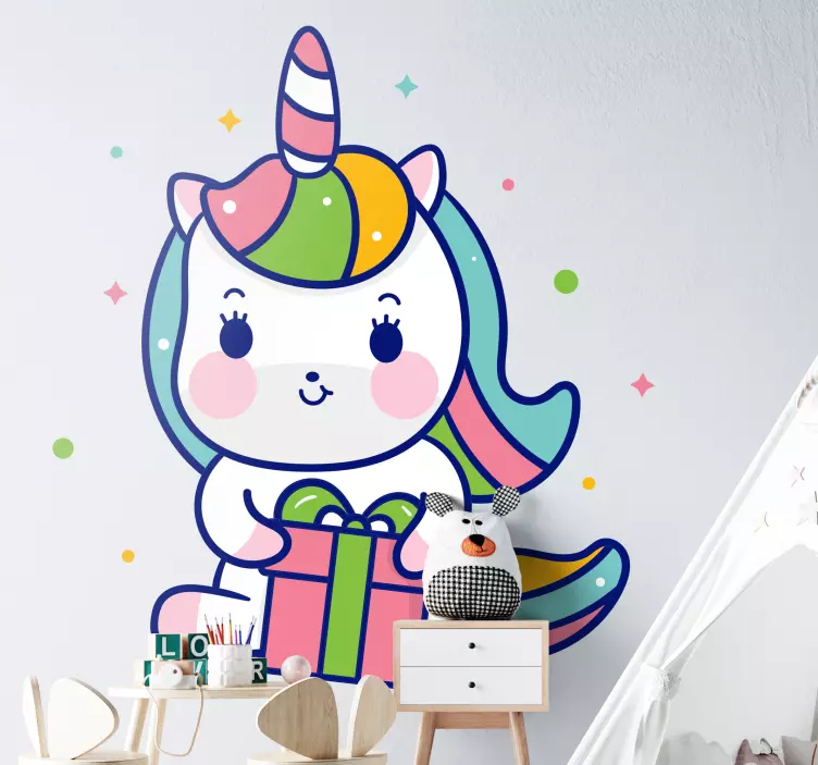 Cute unicorn wall stickers for kids - TenStickers