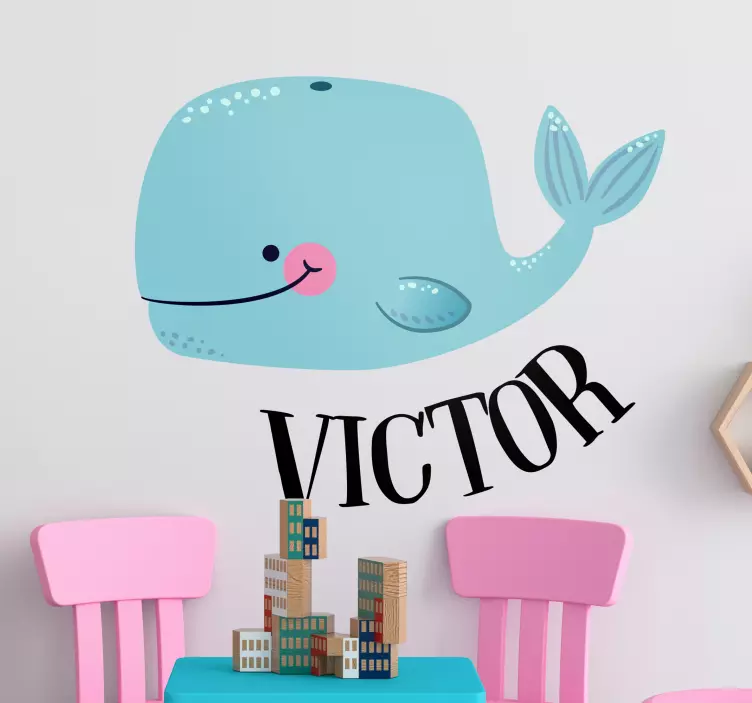 Cute Whimsical Whale wall stickers for kids - TenStickers
