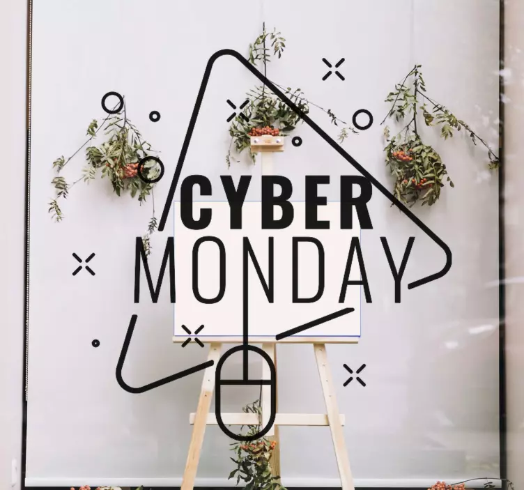 Cyber Monday with mouse black friday decal - TenStickers